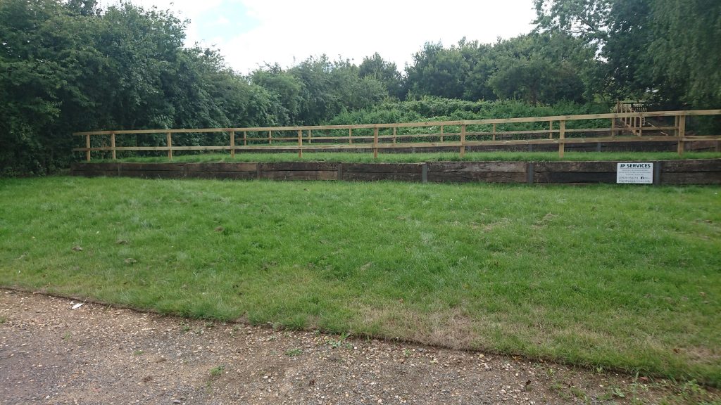 Reclaimed sleeper retaining wall 1