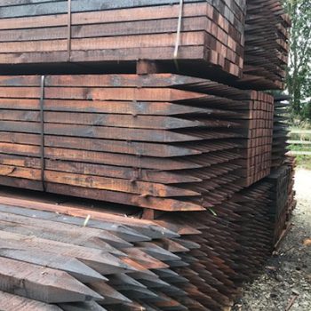 Creosoted Flat Top 4 Way Pointed Post 75mm X 125mm