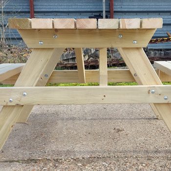 A frame picnic table end