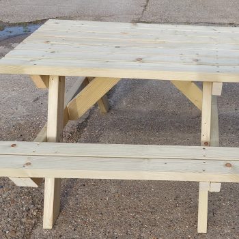 A frame picnic table